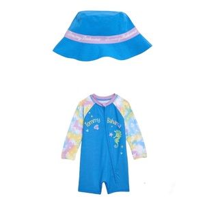 Tommy Bahama Baby Girl’s 2-Piece Seahorse & Matching Bucket Hat Swim Set